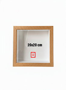 Moldura Caixa Alta 20x20 cm Com Espaçamento Interno De 5 cm - FREIJÓ