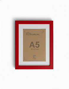 Moldura Quadro A5 15x21 cm com Vidro e Paspatur de 3 cm - Coleção Natal - VERMELHA