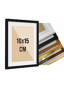 Moldura Quadro A6 10x15 cm P/ Posters Imagens Fotos C/ Paspatur 3cm - C/ Vidro