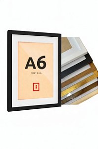 Moldura A6 10x15 C/ Vidro P/ Posters Imagens Fotos C/ Paspatur 3cm (2x1)