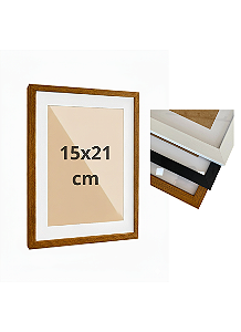Moldura Quadro A5 15x21 cm P/ Posters Imagens Fotos C/ Paspatur 3cm - C/ Vidro (2x2)