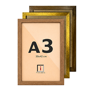 Moldura Quadro A3 30x42 cm P/ Imagens Fotos - COM ACETATO