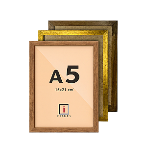 Moldura Quadro A5 15x21 cm P/ Imagens Fotos - COM VIDRO