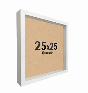 Moldura Quadro Caixa Alta 25x25 Com Espaçamento Interno De 3cm - BRANCA
