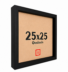Moldura Caixa Alta 25x25 Com Espaçamento Interno De 3cm - PRETA