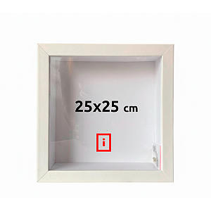 Moldura Caixa Alta 25x25 cm Com Espaçamento Interno De 5 cm - BRANCA