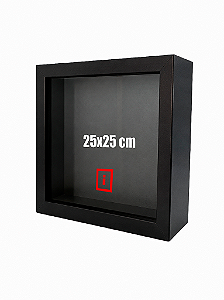 Moldura Caixa Alta 25x25 cm Com Espaçamento Interno De 5 cm - PRETO