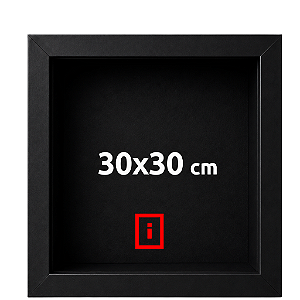 Moldura Caixa Alta 30x30 cm Com Espaçamento Interno De 5 cm - PRETA