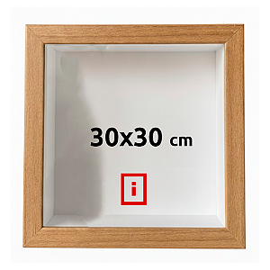 Moldura Caixa Alta 30x30 cm Com Espaçamento Interno De 5 cm - FREIJÓ