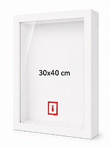 Moldura Caixa Alta 30x40 cm Com Espaçamento Interno De 5 cm - BRANCA