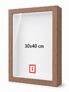 Moldura Caixa Alta 30x40 cm Com Espaçamento Interno De 5 cm - FREIJÓ