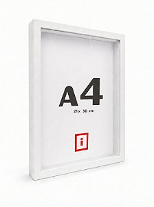 Moldura A4 21x30 cm Caixa Alta Com Espaçamento Interno De 1,5 cm - BRANCA