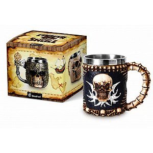 Caneca Resina - Caveira Preta 450 ML