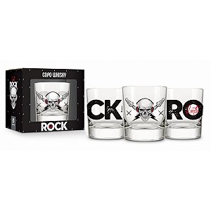 Copo Whisky Atol 310ML - Caveira Lets Rock