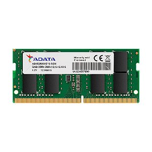 Memória para Notebook Adata, SO-DIMM, 4GB, DDR4, 2666MHz, Verde - AD4S26664G19-SGN