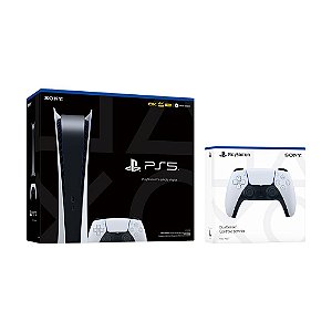 Bundle Console PlayStation 5 Digital Edition + Controle sem fio DualSense Sony - PS5 (Envios em 28/03)