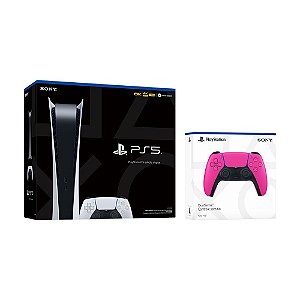 Bundle Console PlayStation 5 Digital Edition + Controle sem fio DualSense Nova Pink Sony - PS5 (Envios em 28/03)