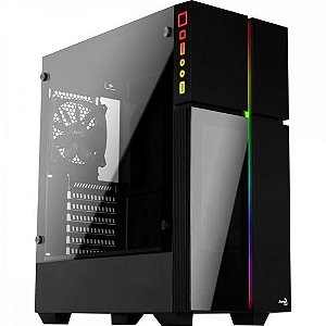 Gabinete Gamer Aerocool Playa, ATX, Mid Tower, RGB, 1x Cooler Traseiro, Lateral em Vidro Temperado