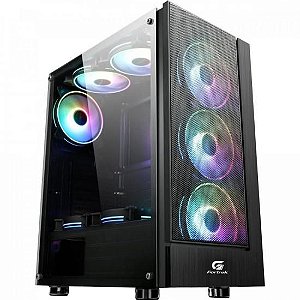 Gabinete Gamer Fortrek Cruiser, ATX, Mid Tower, 3x Coolers Frontais, RGB, Preto