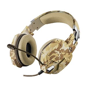 Headset Gamer Trust com fio, Stereo, GXT 322D Carus, Desert Camo, PS4, PS5, Xbox Series, Switch, Camuflado - 22125