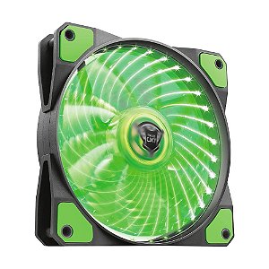 Fan Trust GXT 762G, LED Verde, 120mm, 1300RPM, 3-pin - PC