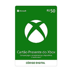 Cartão Presente R$50 Xbox Live Brasil - Microsoft