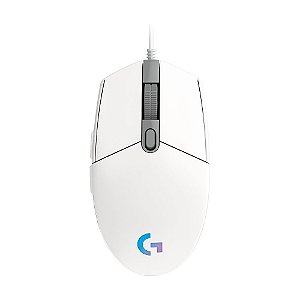 Mouse Gamer Logitech G203 LIGHTSYNC RGB, 8.000 DPI ajustável, 6 Botões Programáveis, Branco - 910-005794