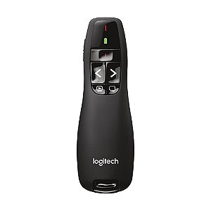Apresentador sem fio Logitech R400 com Laser Pointer Vermelho, Conexão USB e Pilha Inclusa - 910-001354
