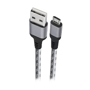 Cabo Micro-USB Titanium Geonav Premium em Nylon Trançado