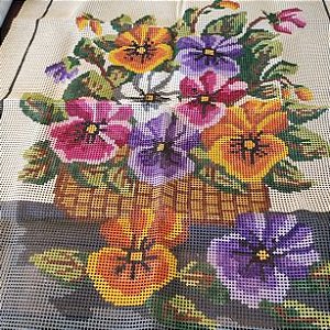 Tela para Bordar – Flores Amor Perfeito