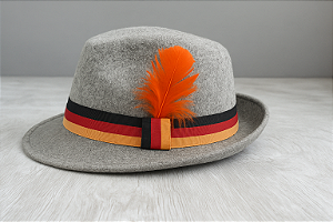 Chapéu Tirolês Feltro Rio Branco Cinza Mescla