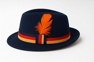 Chapéu Tirolês Feltro Rio Branco Azul Marinho