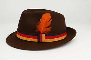 Chapéu Tirolês Feltro Rio Branco Marrom