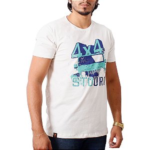 Camiseta Masculina 4x4 Branco Stouro