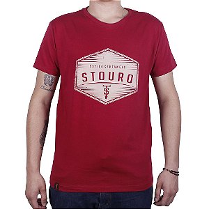Camiseta Masculina Brasão Logo Vinho Stouro