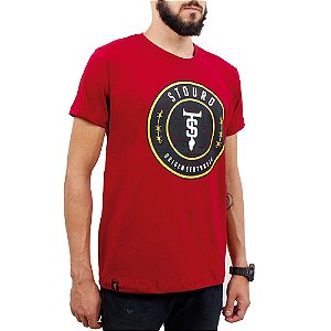 Camiseta Masculina Logo ST Redondo Vinho Stouro