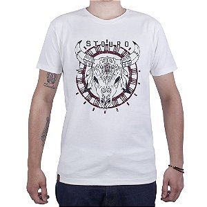 Camiseta Masculina Mandala Touro Off White Stouro