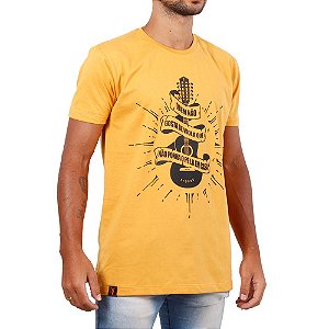 Camiseta Masculina Viola Caipira Mostarda Stouro
