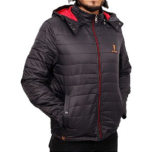 JAQUETA STOURO UNISSEX COM ZIPPER VERMELHO - PRETO