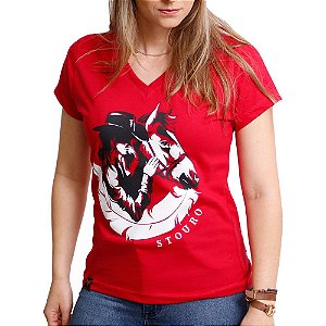 Camiseta Feminina Stouro Pena Vermelho