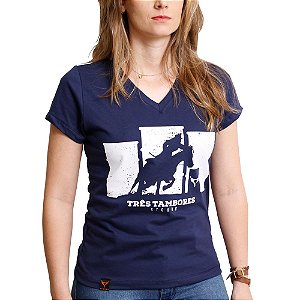 Camiseta Feminina Stouro Três Tambores Marinho