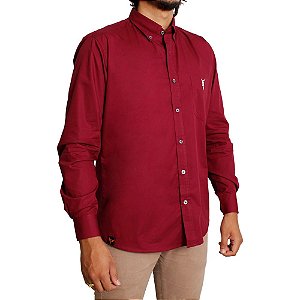 Camisa Masculina Stouro Manga Longa - Vinho