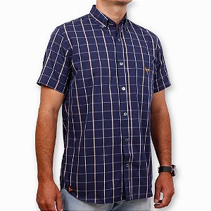 Camisa Masculina Xadrez Stouro - Azul Marinho