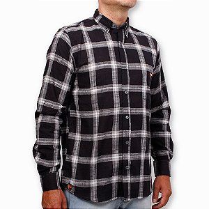 Camisa Masculina Xadrez Stouro - Preto