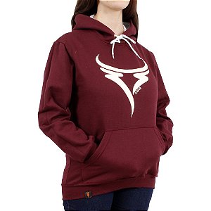Moletom Feminino Canguru Toro Mascote Vinho Stouro
