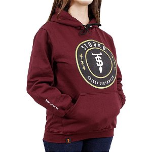 Moletom Feminino Canguru Logo ST Redondo Vinho Stouro