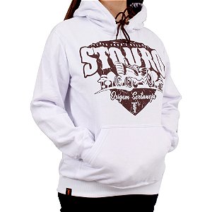 Moletom Feminino Canguru Trator Branco Stouro