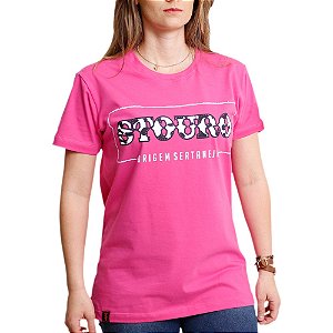 Camiseta Feminina Vaca Malhada Pink Stouro