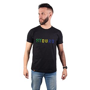 Camiseta Masculina Brasil Stouro Preta Stouro