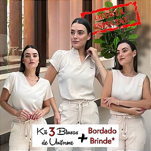 Kit 3 Blusas Uniforme